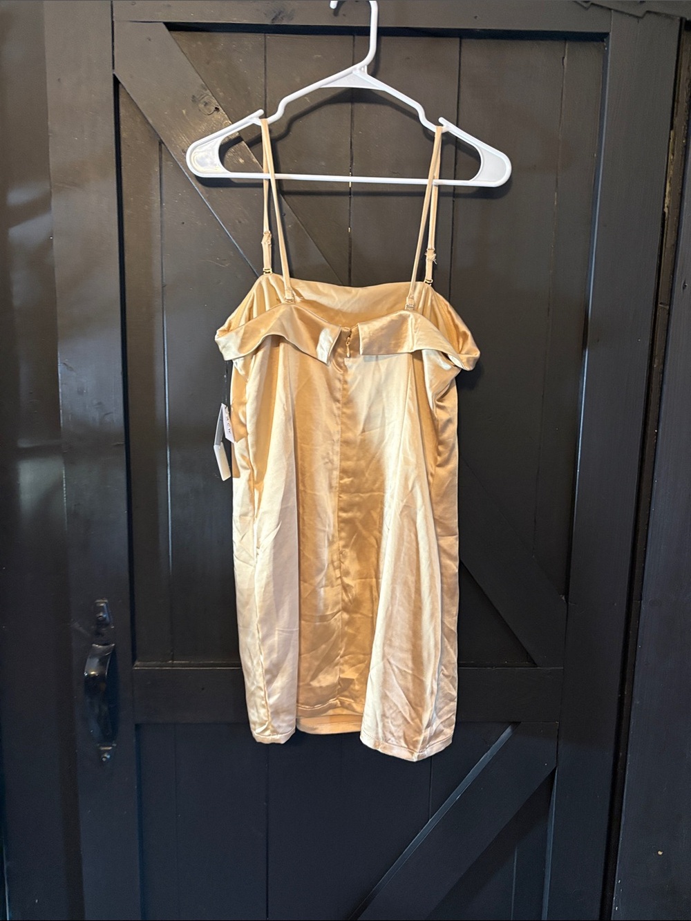 Ardene Champagne Satin Cowl Neck Mini Dress - Picture 2 of 8